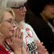 Victoria Valentino, left, who accused Bill Cosby of raping her over 40 years ago, listens to lawmakers discuss the statute of limitations in Sacramento. Image via AP.
